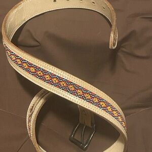 NWOT Men’s Beaded Tan Leather Belt
